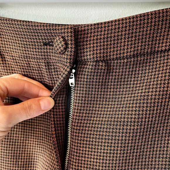 J.O.A. Abbott Brown Houndstooth Mini Skirt NEW M - Picture 4 of 8